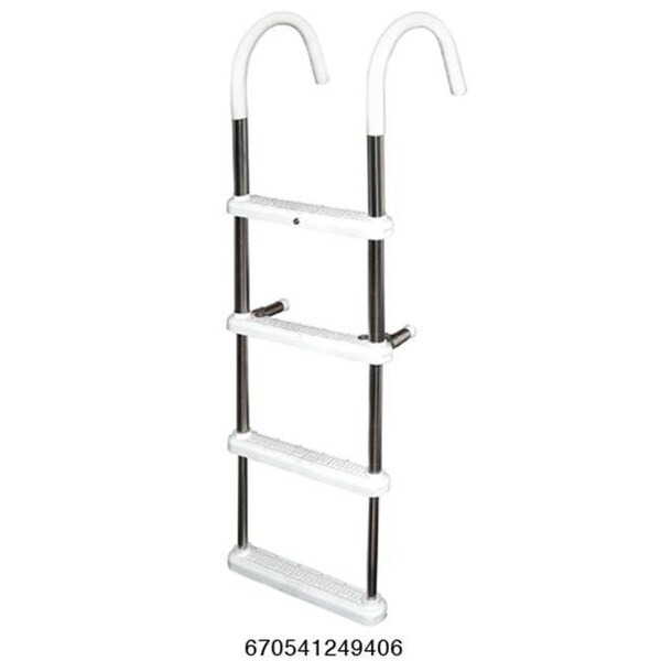 Jif Marine DMT4-11 4 Step Gunwale 11 in. Hook Boat Ladder - Stainless Steel DMT4-11 - main